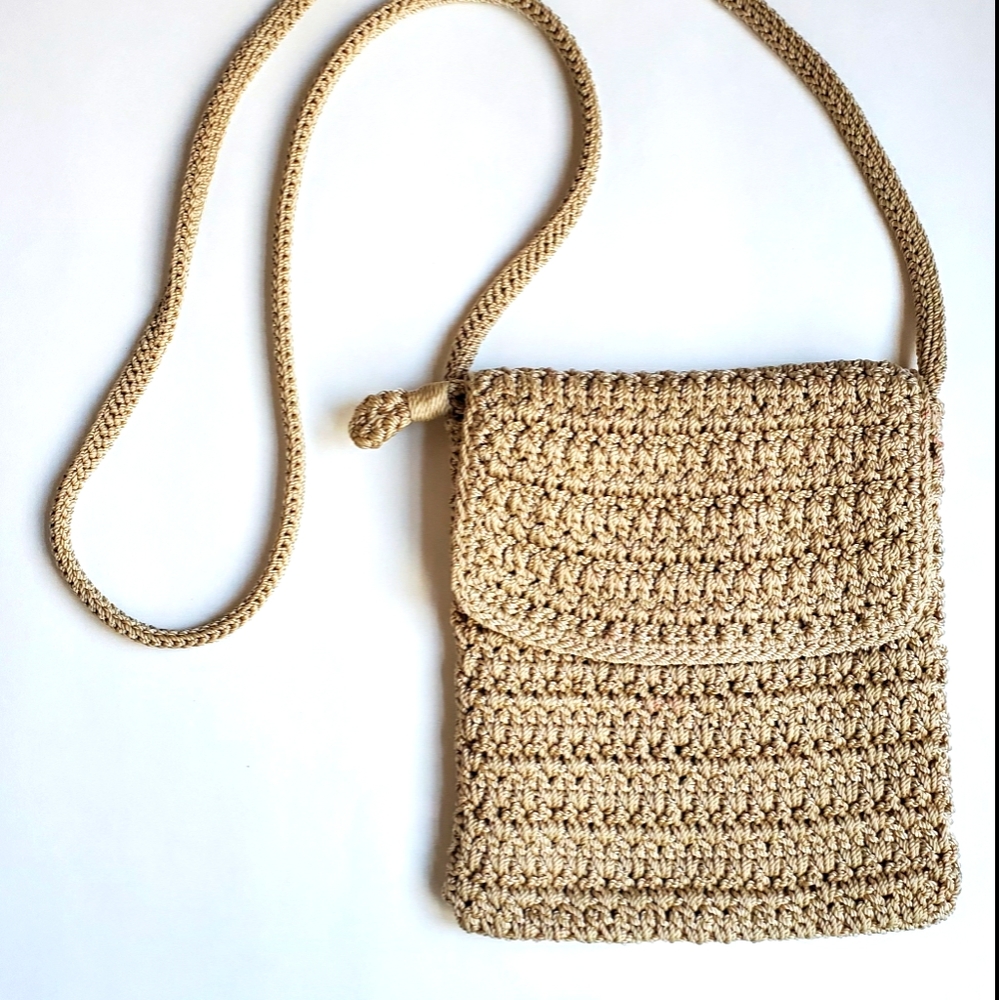 THE SAK |  "Natural" Hand Crocheted Flap Cros…